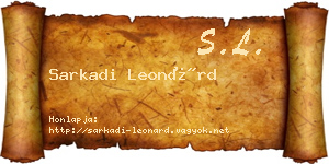 Sarkadi Leonárd névjegykártya