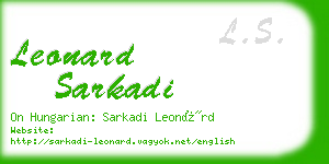 leonard sarkadi business card